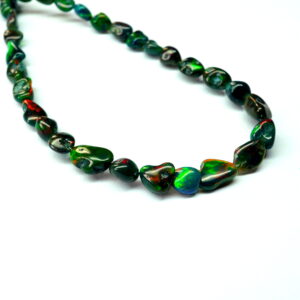 925 Silver Ethiopian Opal Beaded Tumble Necklace