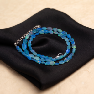 925 Silver Paraiba Opal Nugget Necklace Faceted Ethiopian Opal Beads