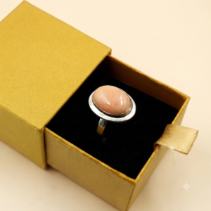 Peach Moonstone Ring Gemstone Gift For Her