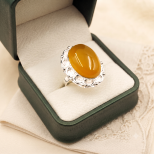 Mango Chalcedony Ring Gemstone Gift For Her