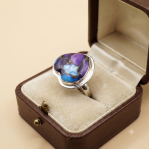 Purple Violet Heart Shape Ring Gemstone Gift For Her