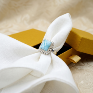Larimar Ring Gemstone Ring, Gift For Her