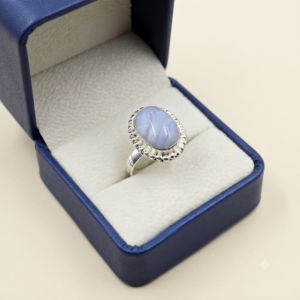 Blue Lace Agate Ring Gemstone Gift For Her