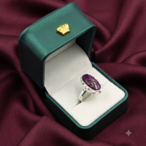 Purple Cooper Turquoise Ring Gemstone Gift For Her