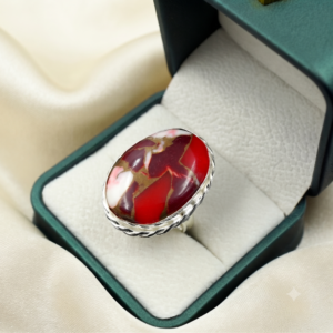 Red Turquoise Ring Gemstone Gift For Her