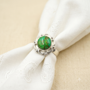 Green Turquoise Ring Gemstone Gift For Her