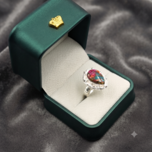 Pink Cooper Turquoise Ring Gemstone Gift For Her