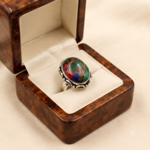 Silimanite Turquoise Ring Gemstone Gift For Her