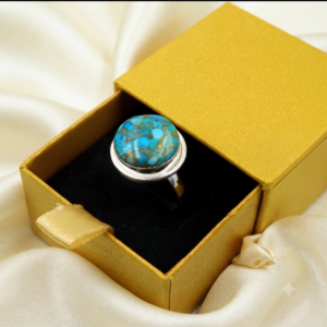 Blue Turquoise Ring Gemstone Gift For Her