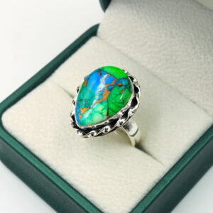 Peacock Candy Turquoise Ring Gemstone Gift For Her