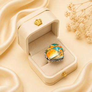925 Silver Oyster Turquoise Ring Gemstone Gift For Her